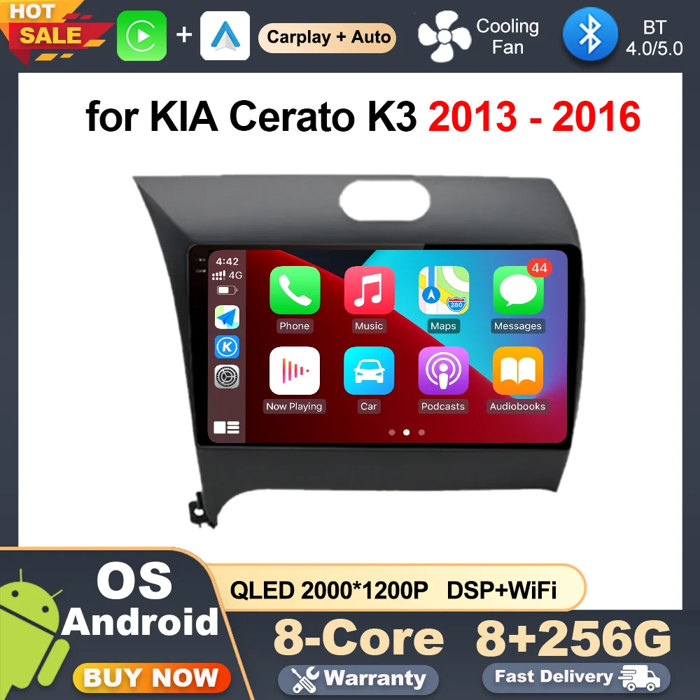 

9 inch Android OS Car Radio Multimedia Player for KIA Cerato K3 2013 - 2016 Bluetooth Wireless Carplay GPS Navi Auto Accessories