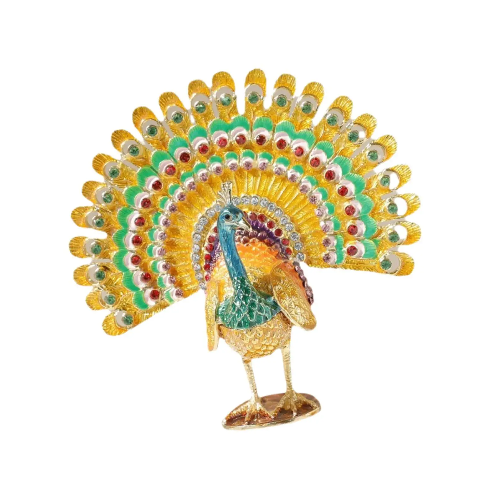 

Peacock Trinkets Box Statue Peacock Figurine for Birthday Souvenir Necklaces