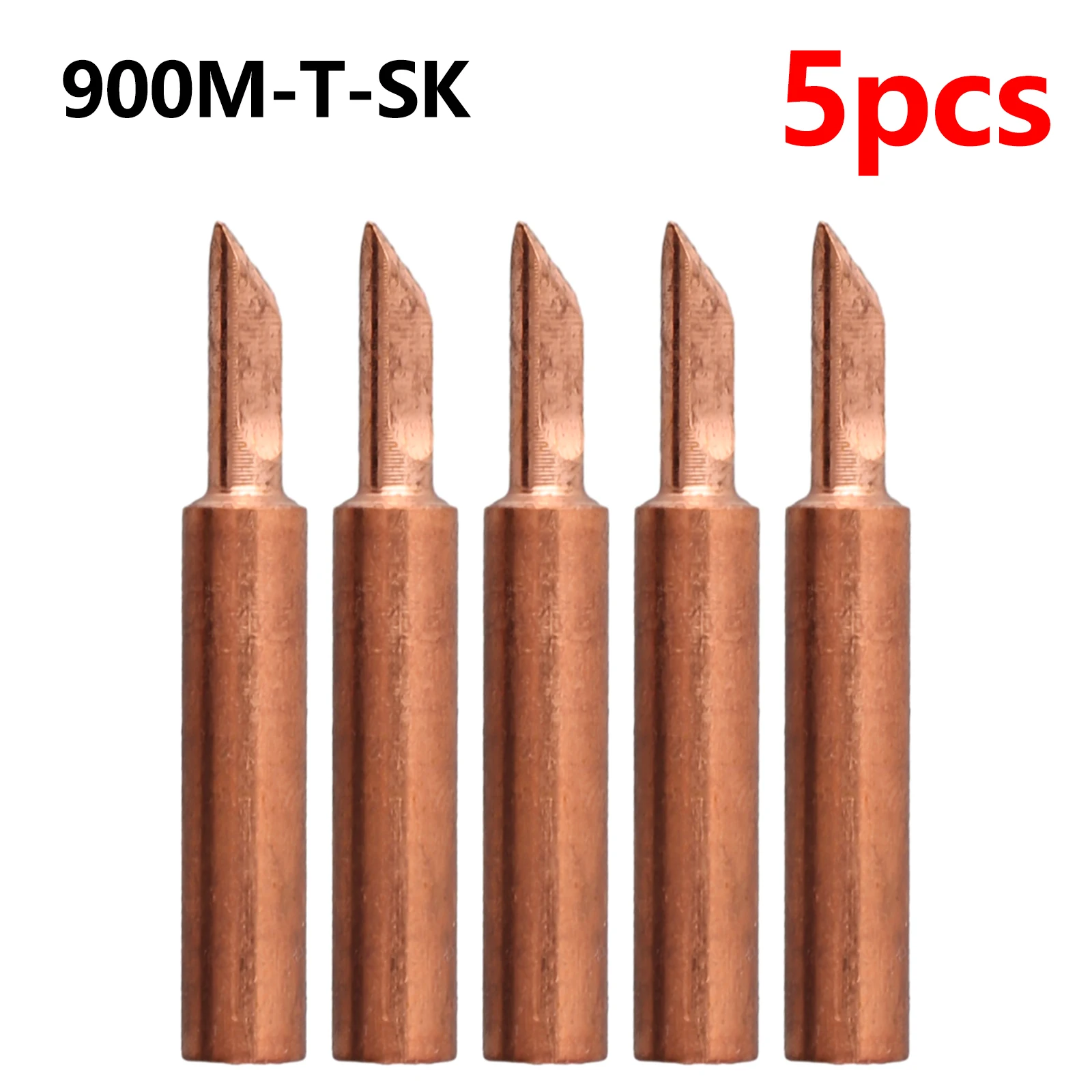 5pcs 900M-T Copper Soldering Iron Tips Welding Solder Tip For Lower Temperature Soldering Welding Accessories