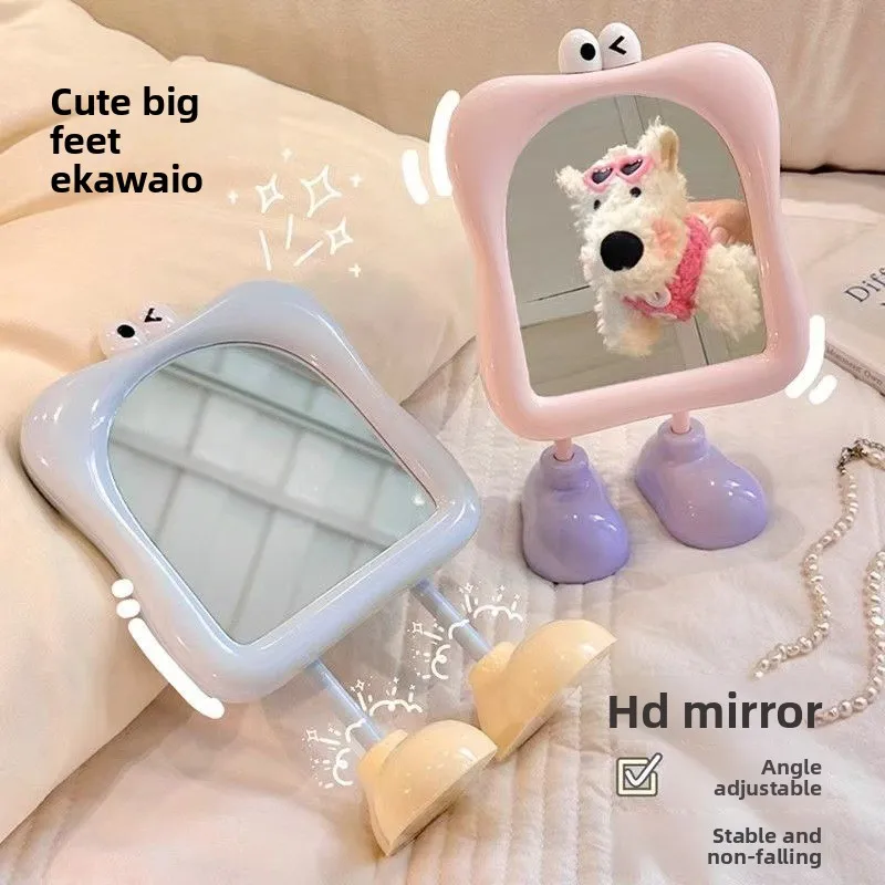 Niedlicher Cartoon-Spiegel für große Augen, Make-up-Spiegel für den Schreibtisch, Make-up-Ergänzungsspiegel für Damen, Spiegel mit hohem ästhetischem Wert