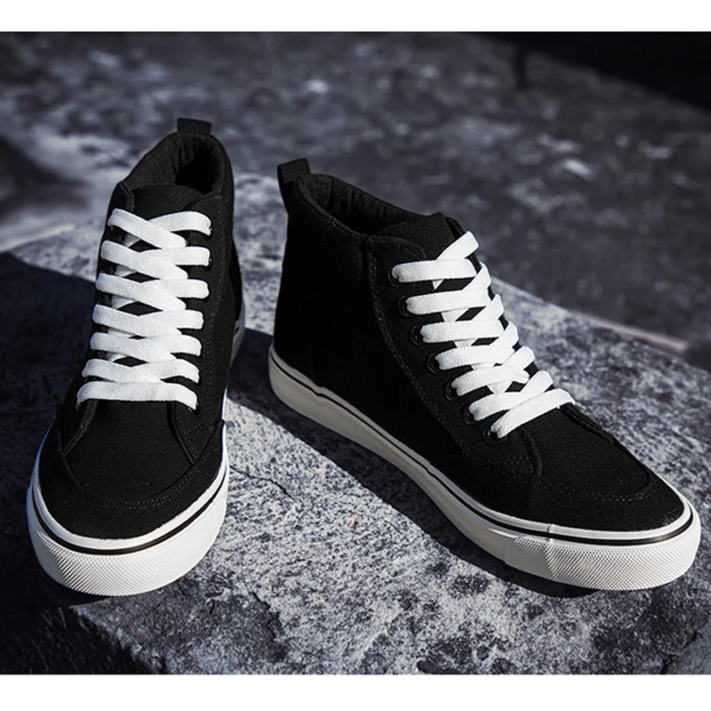 

Модная мужская повседневная обувь из дышащей ткани с высоким берцем, крутая брендовая обувь в уличном стиле, классическая черная, белая