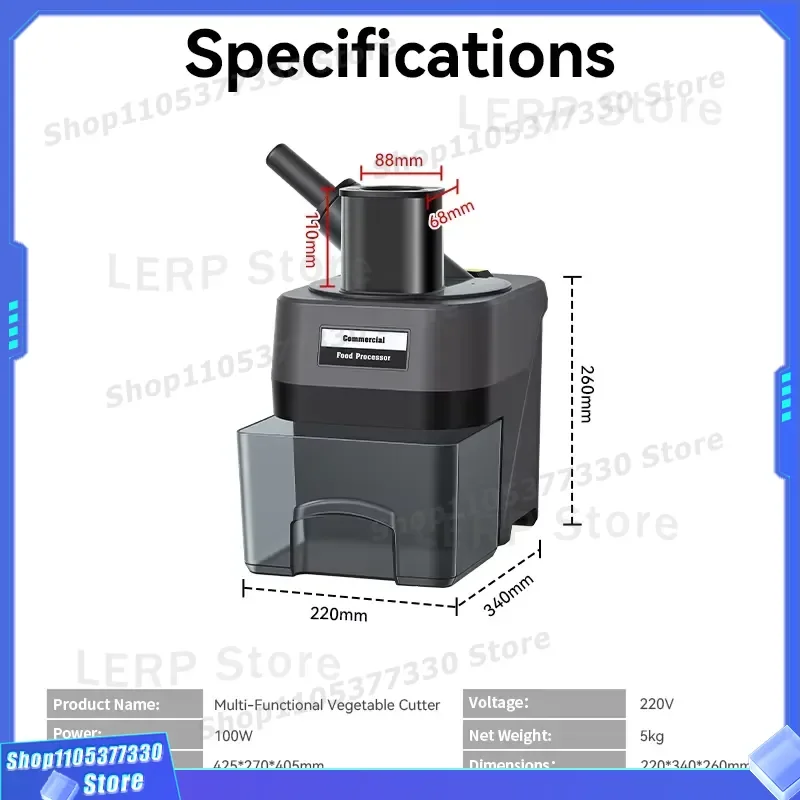 Commercial Electric Vegetable Cutter 220V High Efficiency Multi Function Potato Onion Slicer Shredder Safe Kitchen Tool 220V