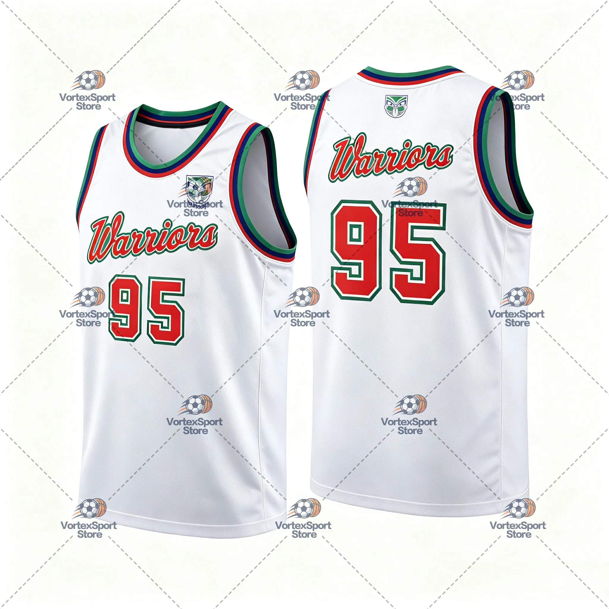 Kinder NO.95 New Zealand Warriors Rugby Schnelltrocknende Weste Herren Ärmellose O-Ausschnitt NRL Sport-Trainingsweste – Detail 5