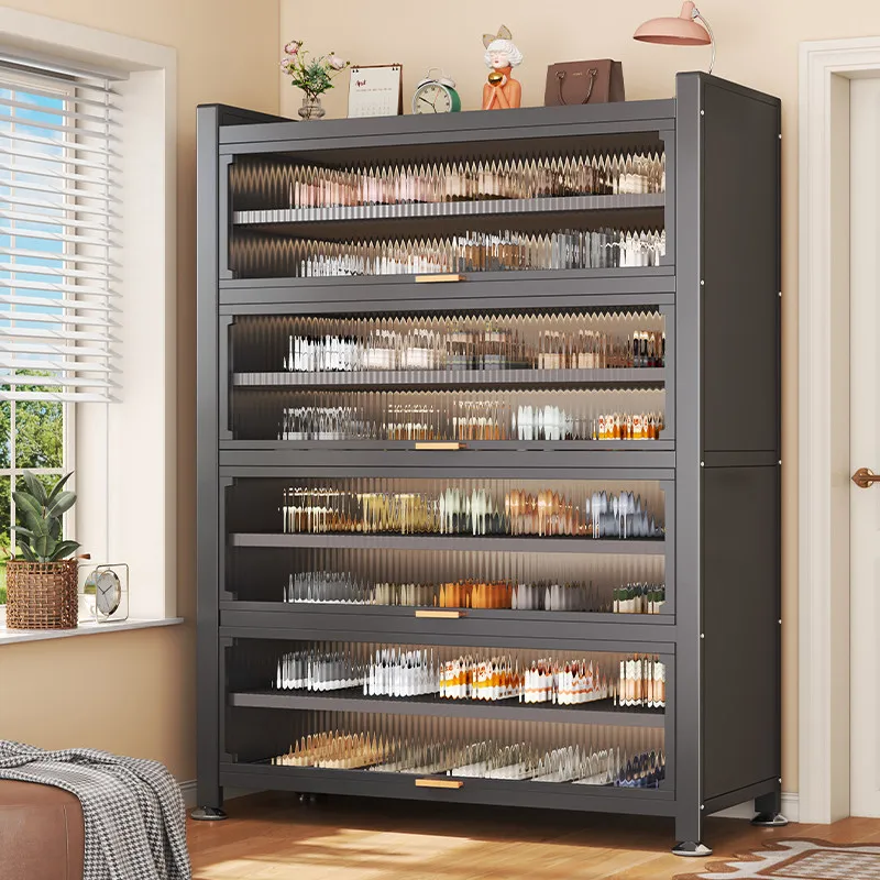 Steel Shoe Cabinet Large Capacity Dustproof Indoor Entryway Hallway Multi Layer Storage Cabinet Shoe Cabinets Shoes Rack