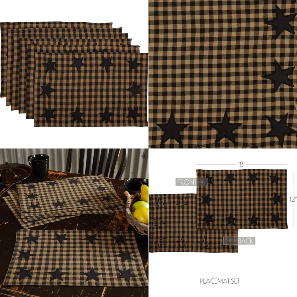 

Набор из 6 хлопковых салфеток Black Star, 12x18 дюймов.