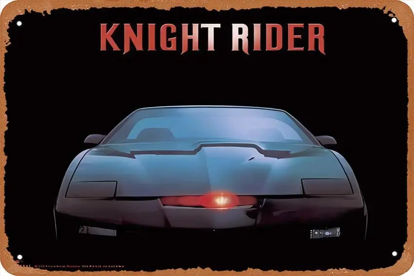 Knight Rider Movie (1982) Poster Vintage Metal Tin Sign Retro Style Wall Plaque Decoration Metal Sign 8x12 inch sign