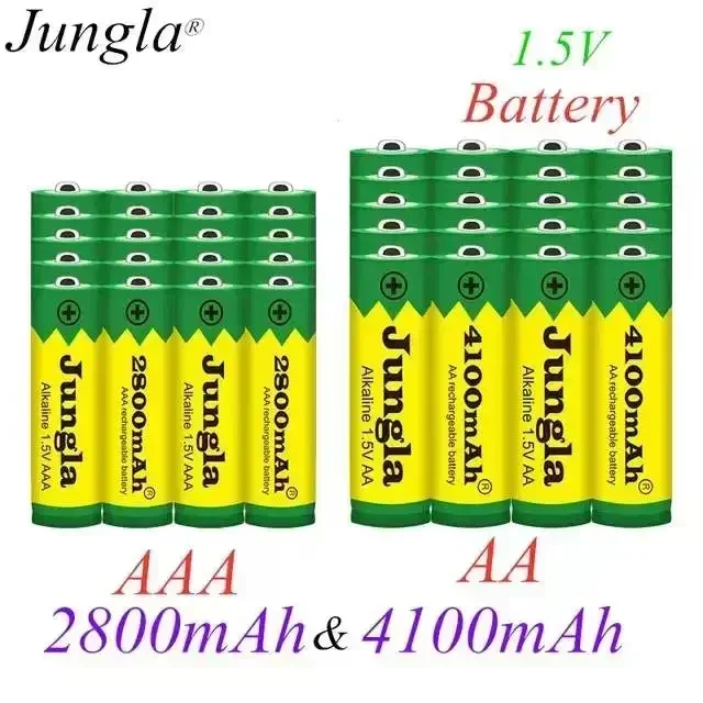 

2023 New 1.5V AA 4100mAh Alkaline Battery + AAA 2800mAh Alkaline Rechargeable Battery Aa Aaa for Led Light Toy Mp3