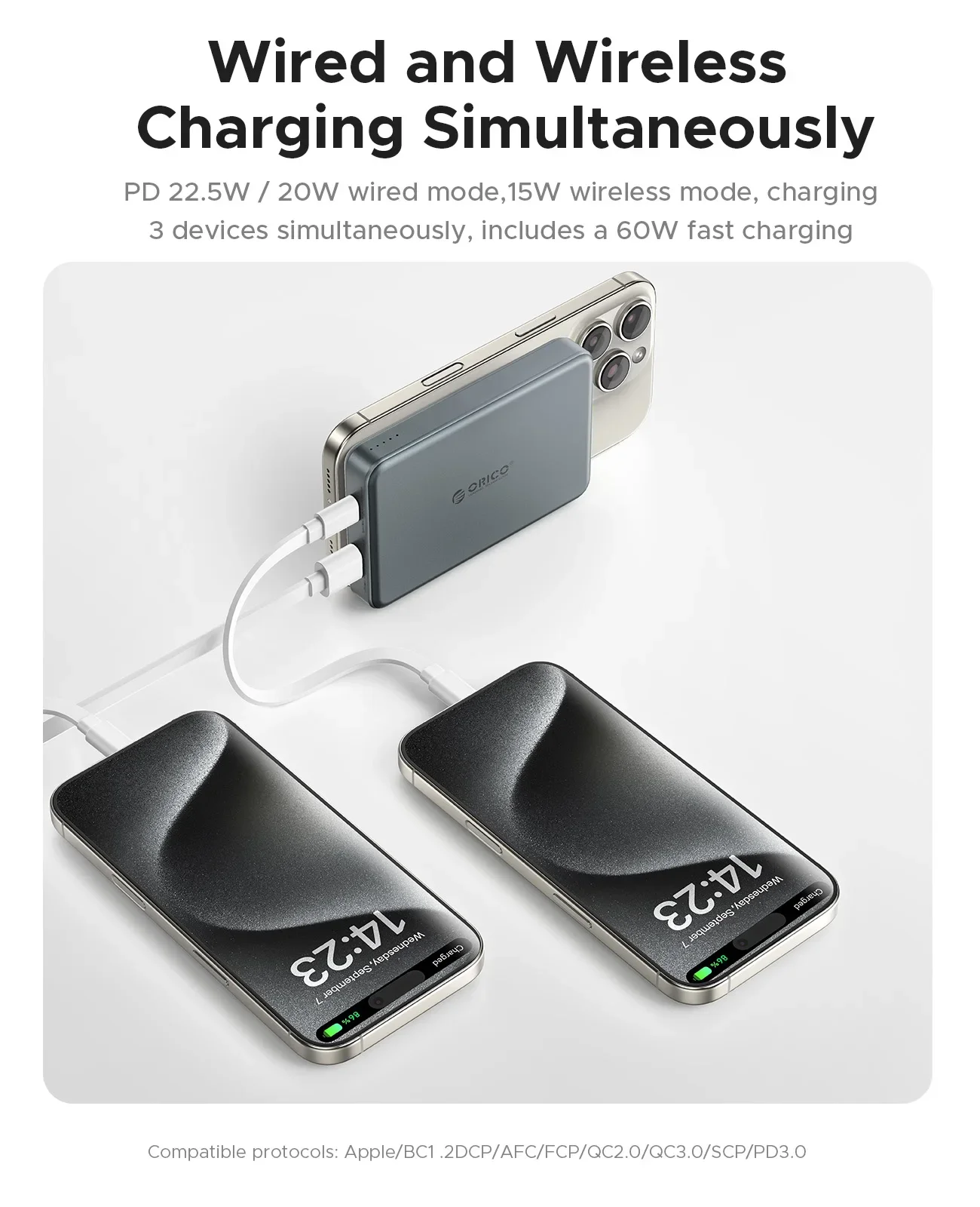 ORICO Kada Magnetic Power Bank 10000mAh PD22.5W Wireless Powerbank Slim Charge Pal Portable Quick Charge Battery Charger.