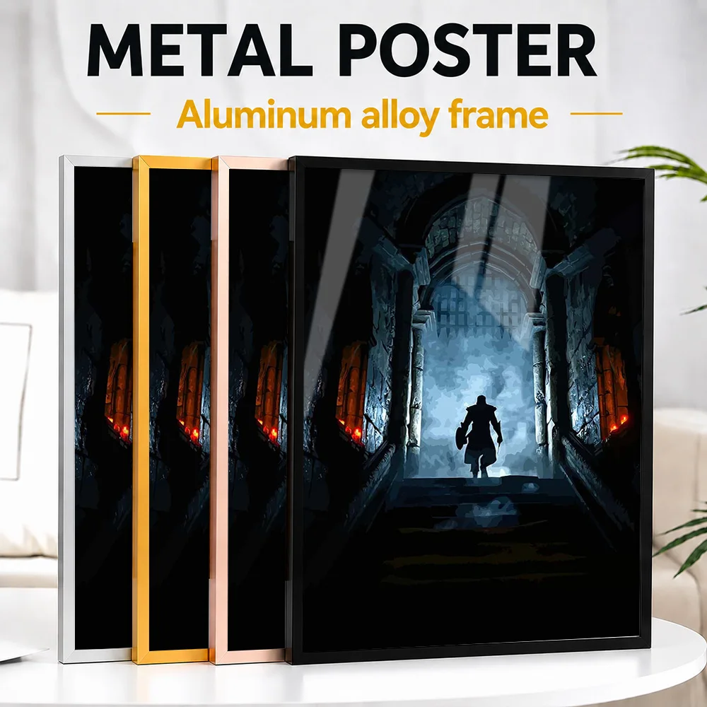 Demon Souls Game Framed Metal Print Customized Photo Immersive Action Style Wall Art For Media Room Thoughtful Birthday Gift