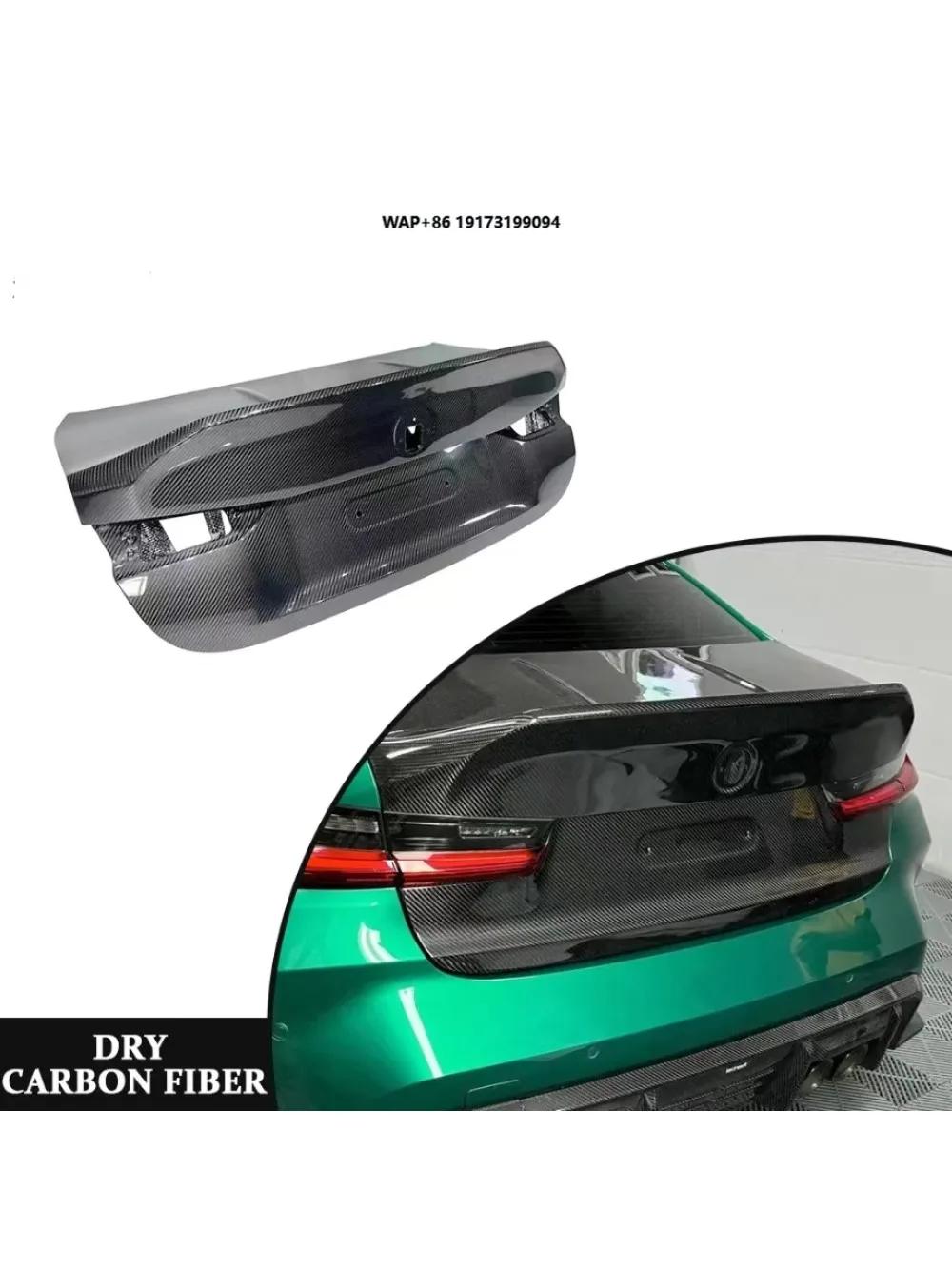 CSL Style Dry Carbon Fiber Luggage for  G82  M4 Car Trunk Lid Replacement Installation Trunk Body Kit