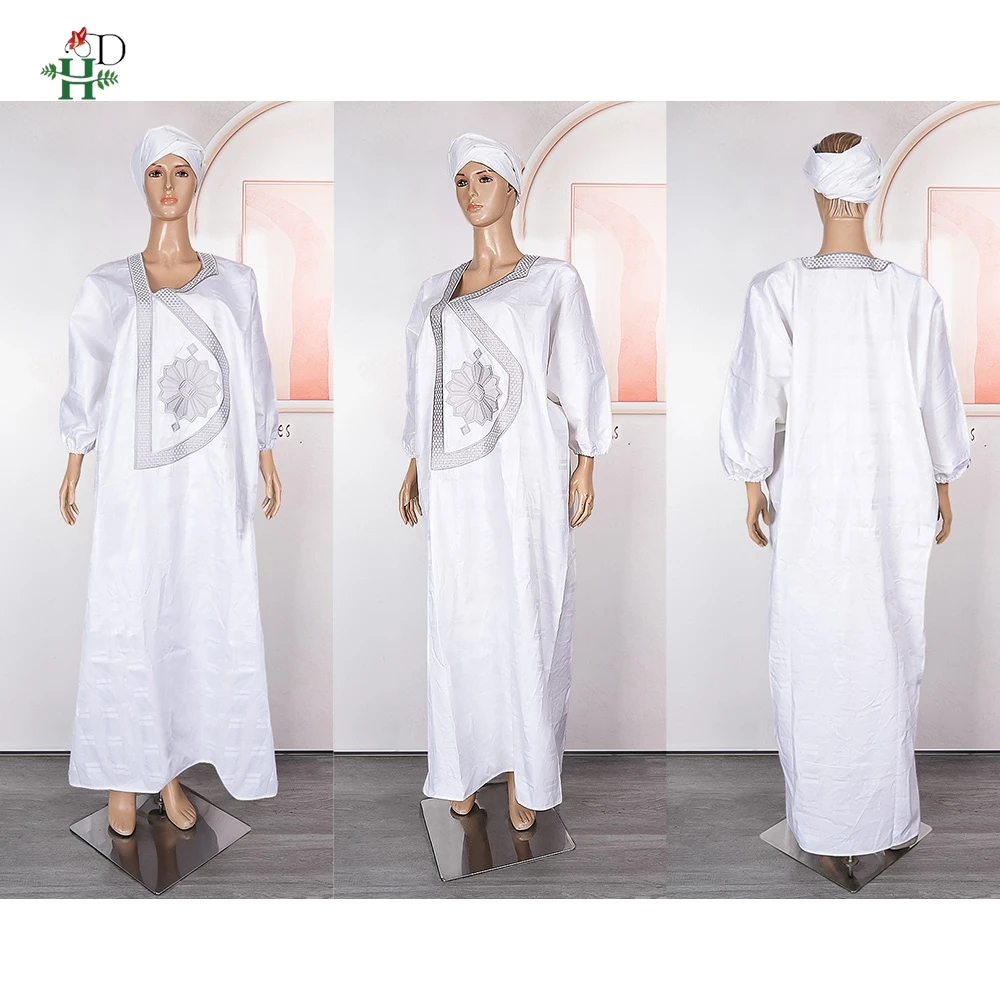 H&D African Clothes for Men Traditional Rich Bazin Original Embroidery White Clothing Men 3 PCS Set Wedding Party Occasion 2024