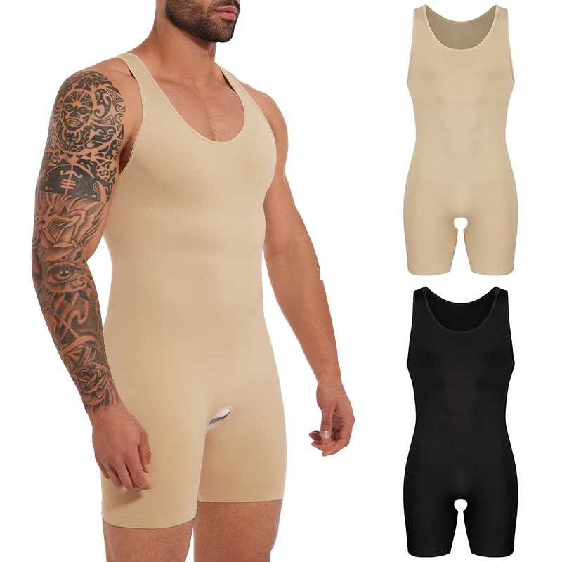 Body sin mangas Para Hombre, camiseta interior de compresión moldeadora de cuerpo completo, ropa moldeadora sin costuras, Control de barriga, Faja Para Hombres, chaleco adelgazante