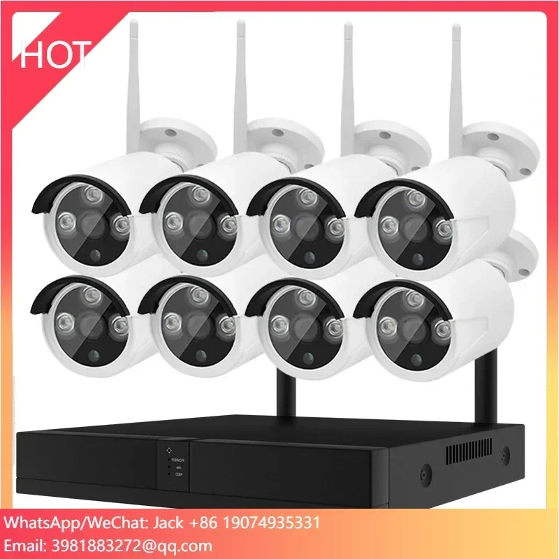 Rscamtom 8ch cctv ao ar livre wifi nvr kit detecção de movimento câmera ip visão noturna sem fio sistemas vigilância cctv