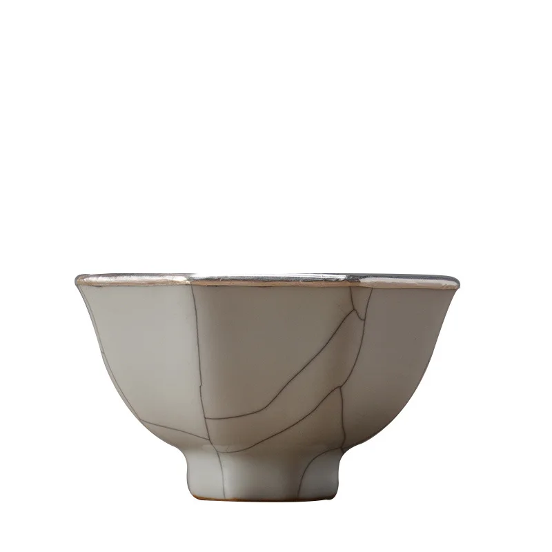 kiln porcelain wrapped silver master cup 999 silver teacup