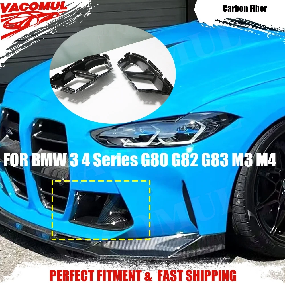 

Передний бампер из углеродного волокна VACOMUL, крышки вентиляционных отверстий из углеродного волокна, автомобильные аксессуары для BMW 3 4 серии G80 G82 G83 M3 M4 2021+