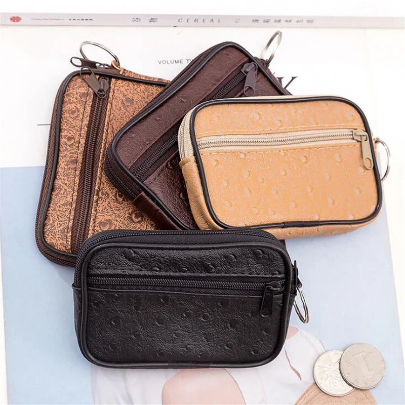 

Men Small Coin Bag Zipper Change Purse Wallet Casual Style Pouch Bag Purse Mini Soft Men Women Card Coin Key Holder