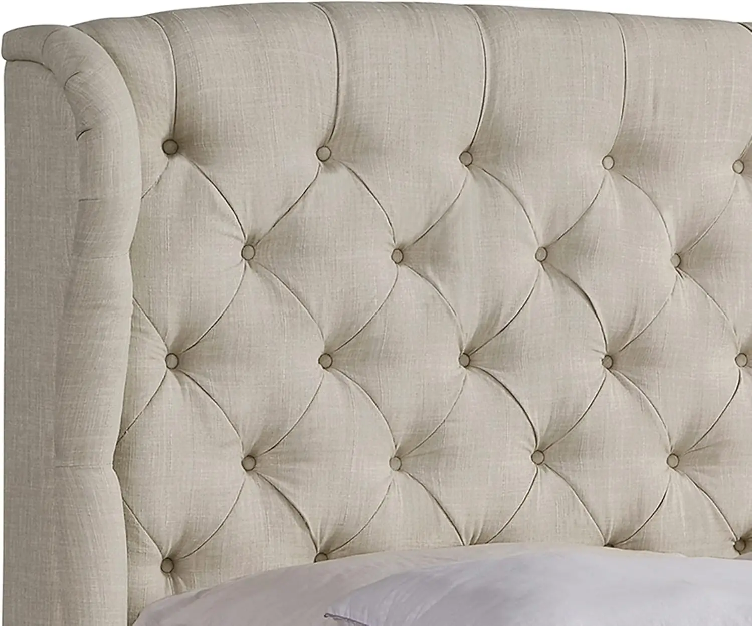 Rosevera Marcelle Bed Frame,Wingback Bed Frame With Signature Design Adjustable Headboard,Upholstered With Button Tufting Bed