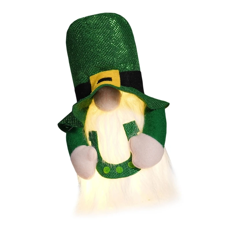 Ornamen Musim Festival Lampu LED Mainan GNOME Patung Tampilan Meja Dekorasi Buatan Tangan Aksesori Desktop Kurcaci 45BE