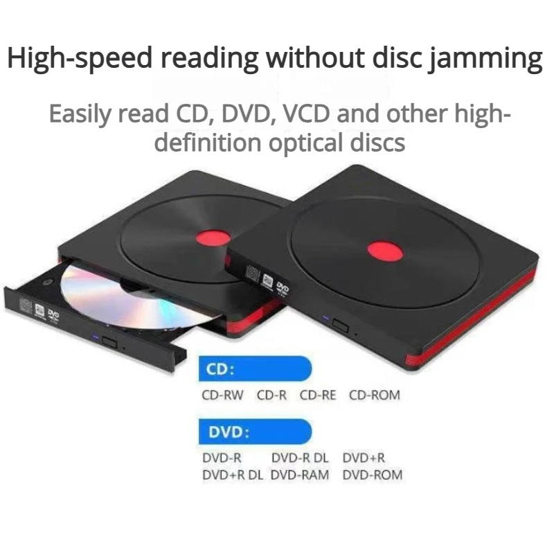 Portable External USB 3.0 Type-C DVD-RW Optical Disc Drive DVD CD Burner Is Suitable For Laptops And Desktop Computers