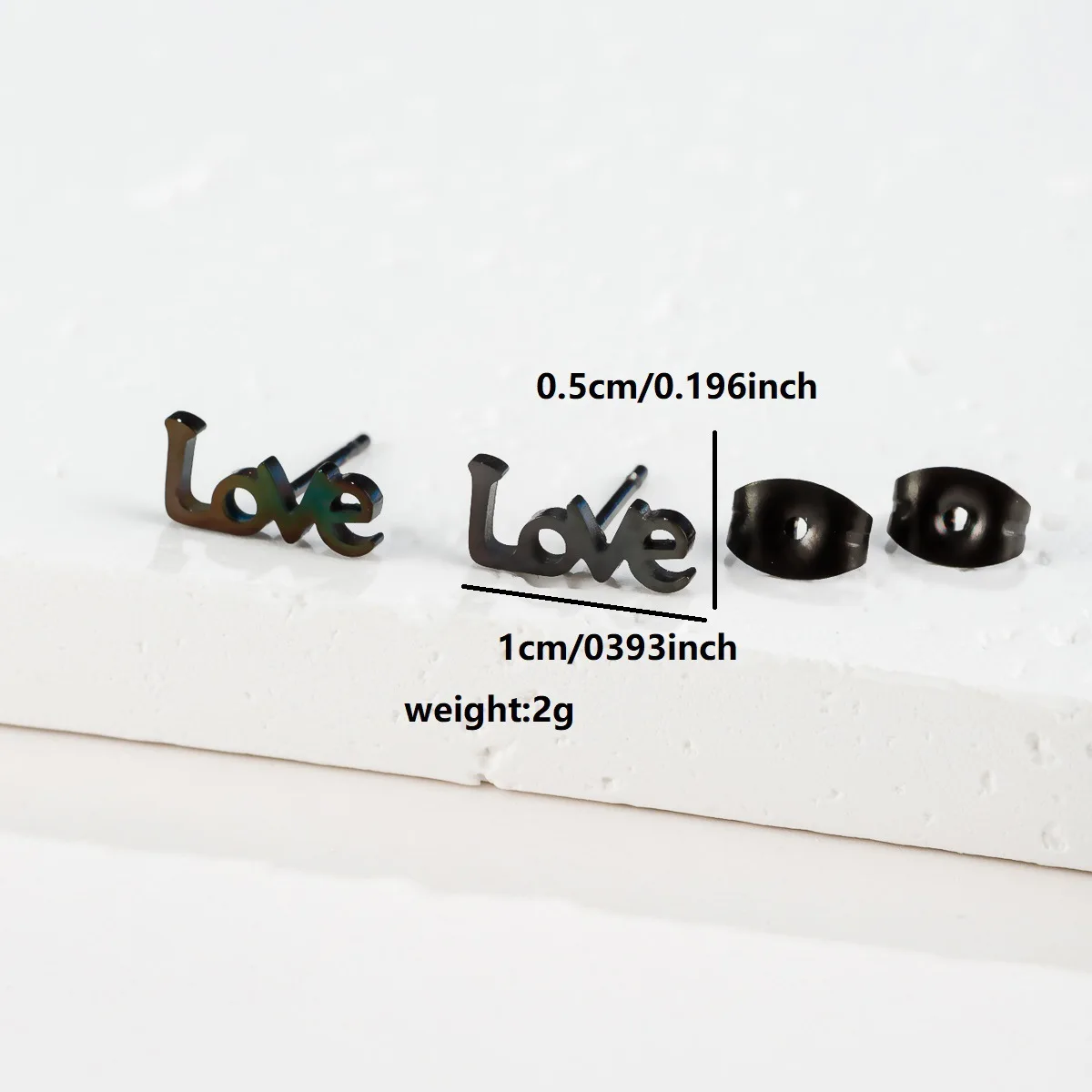 Amazon cross-border retro English alphabet combination love stud earrings stainless steel simple personality small earrings whol view 6