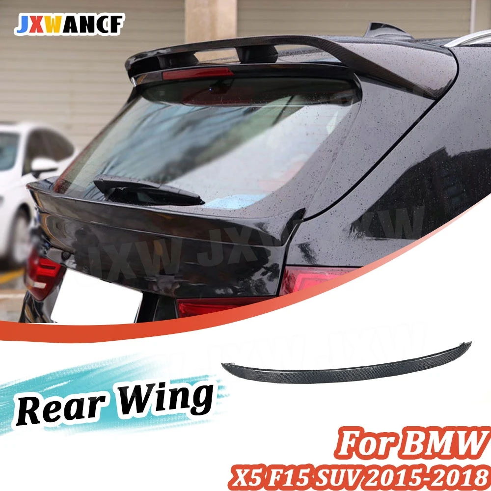 

JXWANCF For BMW X5 F15 SUV 2015-2018 Carbon Fiber Rear Middle Spoiler Boot Wings Rear Mid Spoiler
