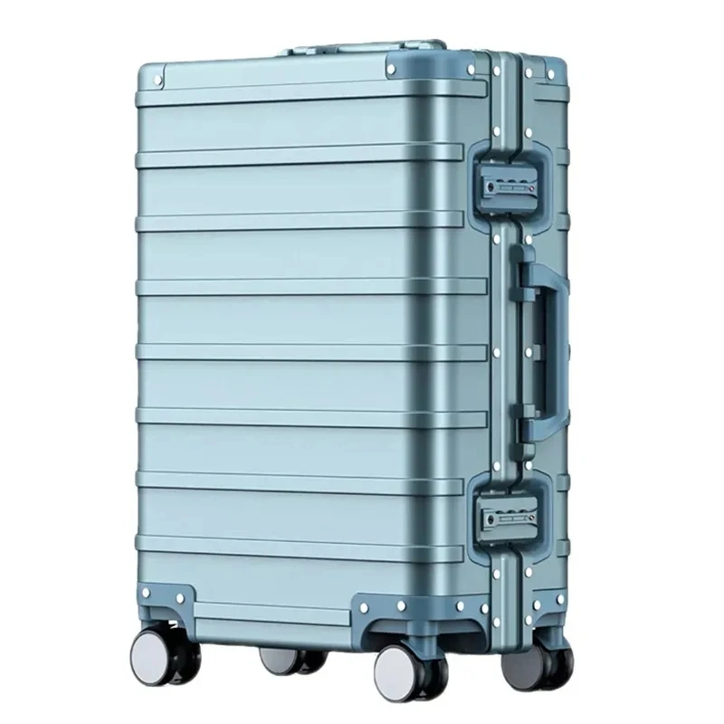 100% Aluminum Travel Luggage High End Fashion Trolley Suitcase Ultra-silent Password Lock 20 Inch Boarding Box Trend Luggage