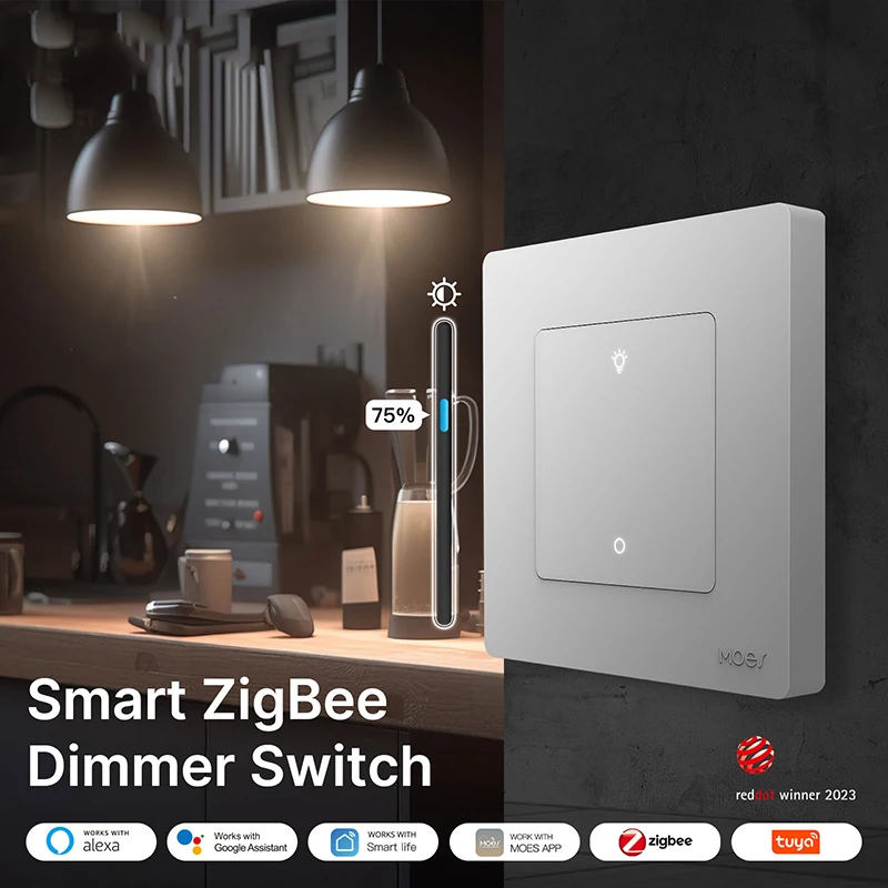 

ZigBee 3.0 Smart Dimmer SwitchFor Light Dimming Smart Life APP Work with Alexa Google Home Dimmable Wite Black EU 1/2/3 Gang