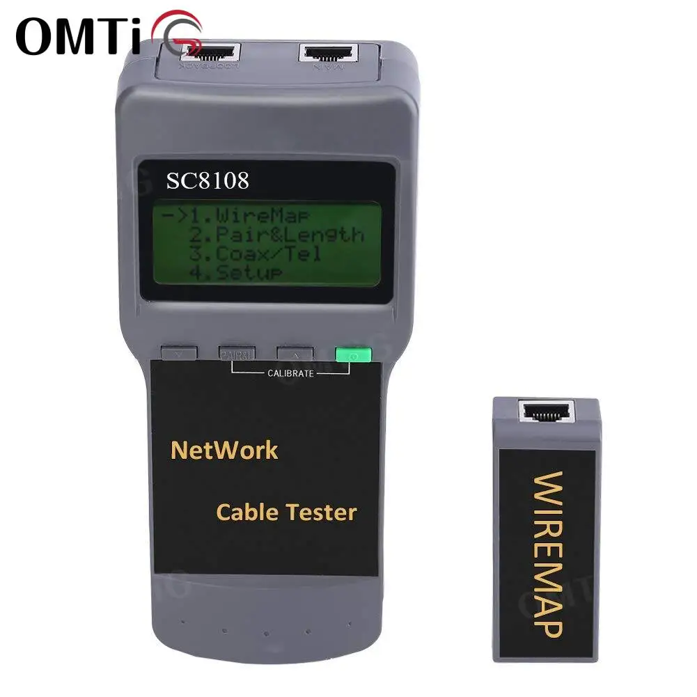 

RJ11 Phone Cable With LCD Display Portable SC8108 Network RJ45 Cat5e Cat6 UTP Unshield LAN Tester & Meter