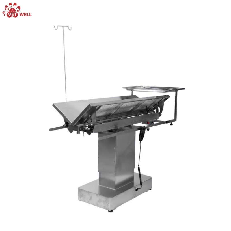 Height Adjustable Veterinary V-shaped Operating Table  Surgery Bed For Dog Cat Large Animal Treatment