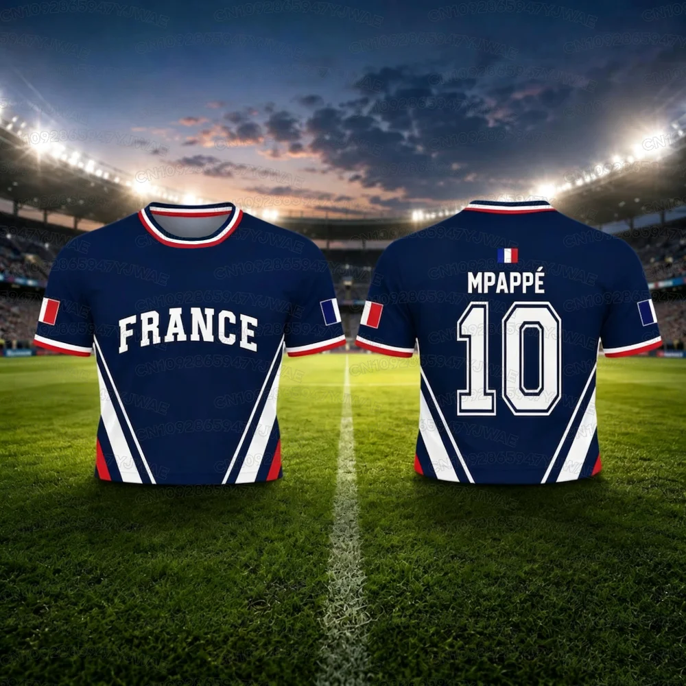 Sommer 2026 Neues Damen-Trikot mit Frankreich-Aufdruck Nr. 10 Mbappé Kurzarm-Trikot Cheerleader Crop-Top T-Shirt Fan-Geschenk – Detail 5