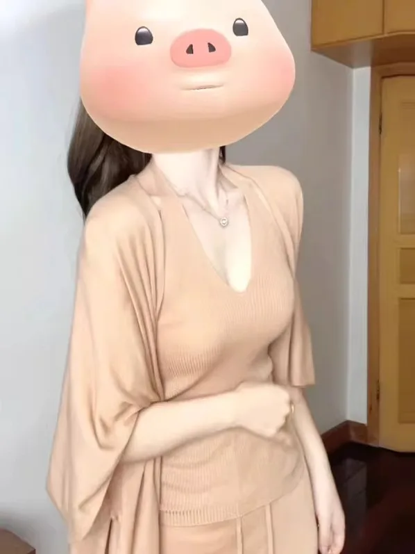 

Elegant Lady Style Open Cardigan Strap Top Half Skirt Three Piece Set Spring Season Complete Outfit Breathable Comfortable Wear