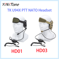 YiNiTone U94X PTT+7.1mm Elite II Radio Headset Earpiece Microphone For Baofeng UV-5R BF-888S DM-32 UV-32 Quansheng UV-K6 UV-5RPL