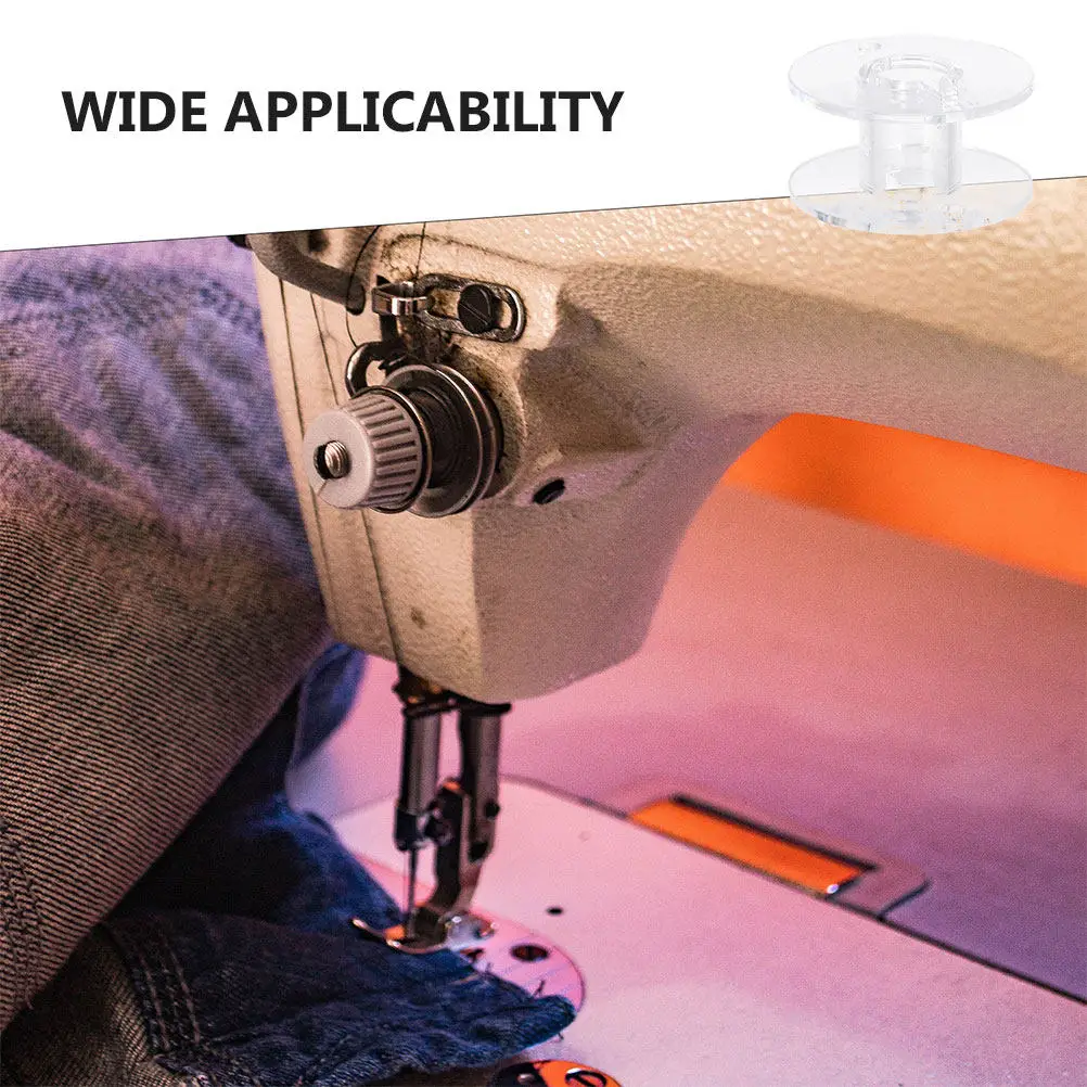 60 pcs Machine Clear Plastic Empty Spools High Efficiency Resistant Easy Replacement For Home Diy Crafts Garment Repairs