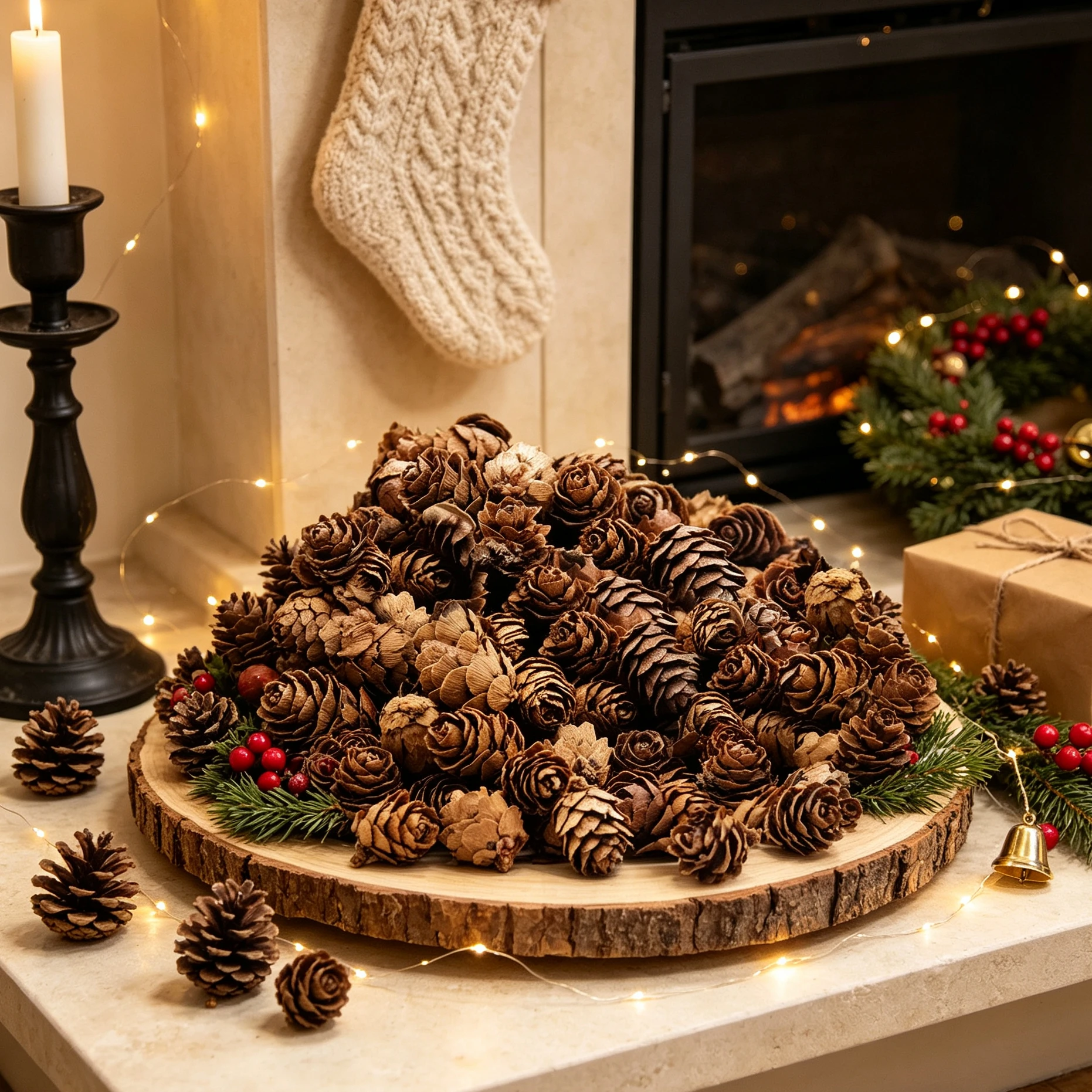 Christmas Wreath Fake - 40/80 stuks kunstmatige dennenappel thuis kamer