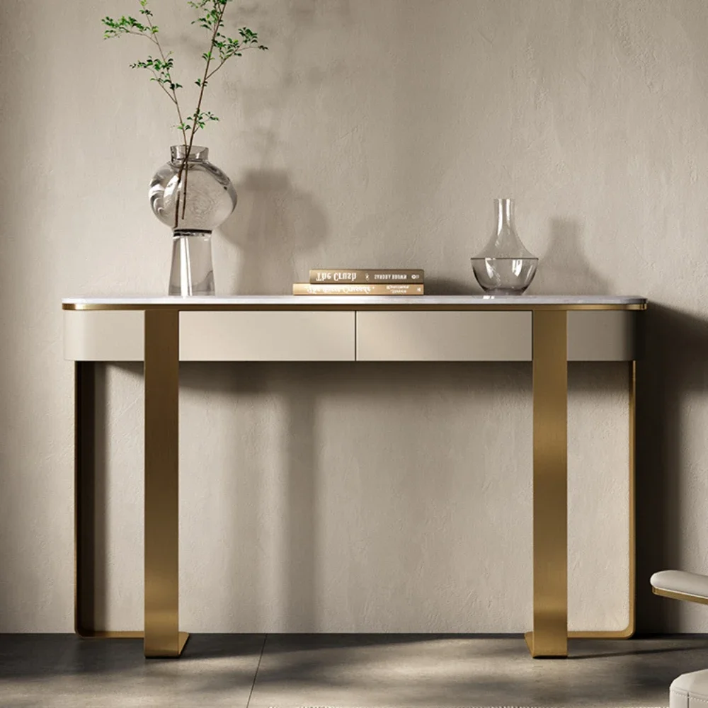 

Легкие роскошные консольные столы для гостиной, длинный узкий стол из чистого натурального мрамора для прихожей