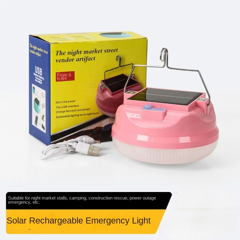 

High brightness LED rechargeable light bulb solar outdoor waterproof UFO light USB portable emergency night market stall