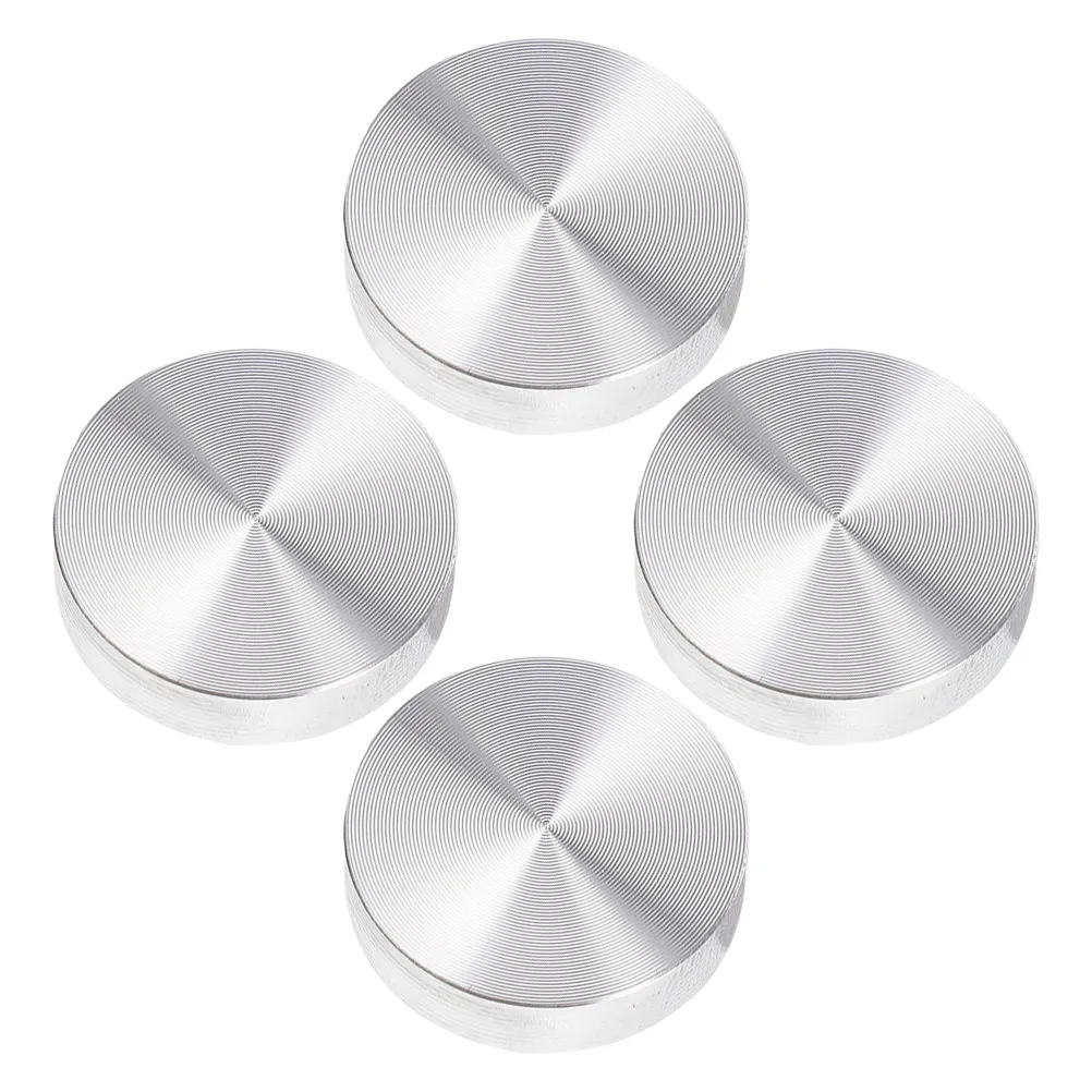 4Pcs Thick Aluminum Alloy Metal Discs Round Adapter Glass Table Tops Stabilizers for Coffee Tea End Tables Glass Tops Adapter