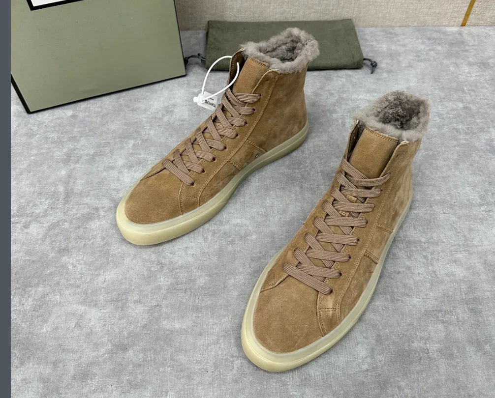 2024 DIKU  Suede Leather High Top Sneakers Are Made Of Suede Calf Leather For Warmth And Wool For A Soft And Comfortable Linin