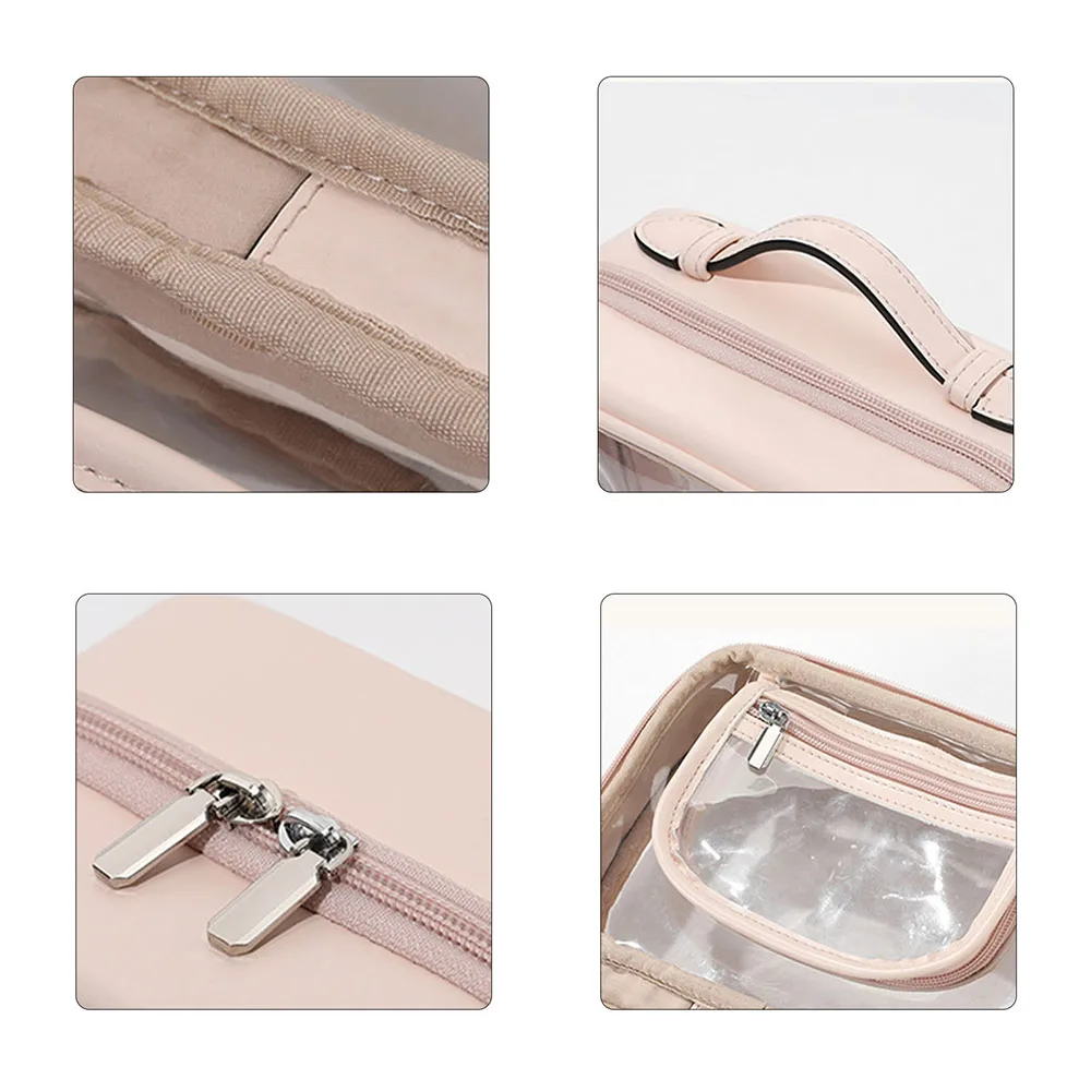 Transparent Cosmetic Bag 2 Layers Waterproof Large Capacity Makeup Package Multifunctional Travel Clear Makeup Bags Handbag