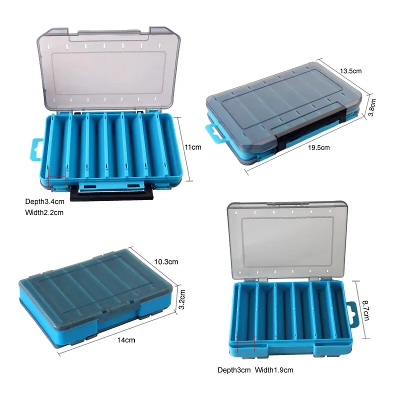 Double-Sided Fishing Tackle Storage Box for Spinners Lure Egi Tool Box Artificial Bait Case Fisherman Accessories Organizer