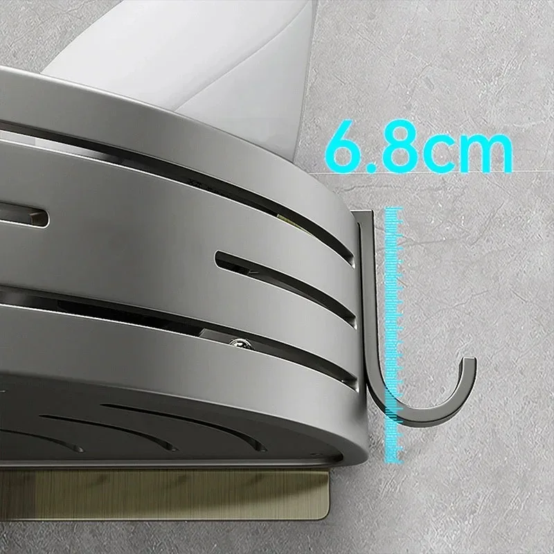 Une série de supports d'angle de salle de bain sans trous, supports de rangement pour shampoing et cosmétiques, ainsi que supports de rangement de cuisine en plastique