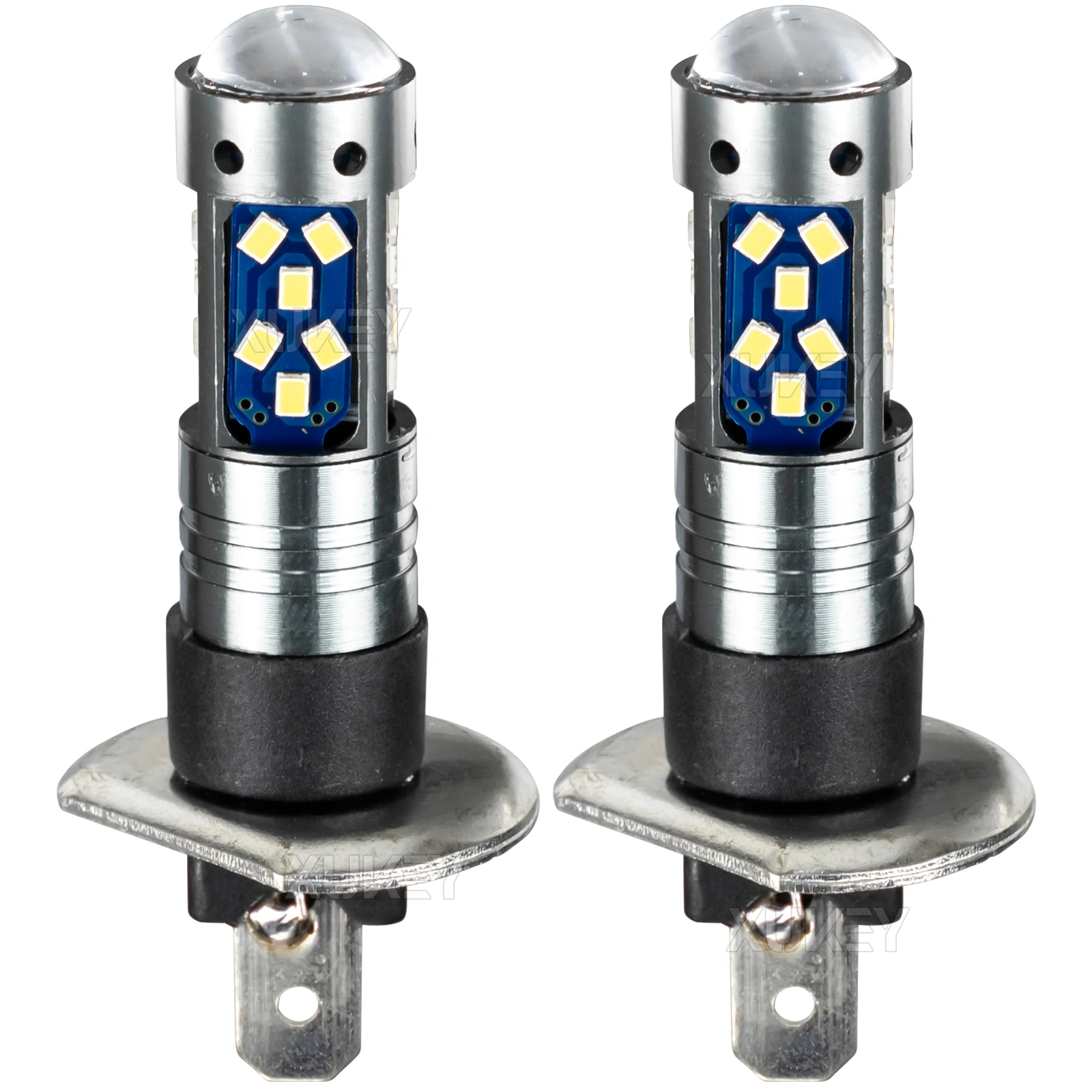 

Pair H1 LED Bulbs Car Van Fog Light Bulb DRL Fog Lamp 12V W/ Projector Fanless 6000K Xenon Super White 27-SMD Aluminium H1 Bulbs