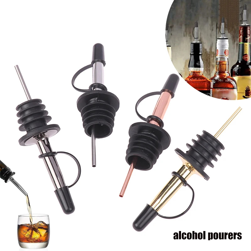 1pcs Stainless Steel Classic Bottle Pourers Tapered Spout Liquor Pourers Flow Wine Bottle Pour Spout Stopper Bar Accessories