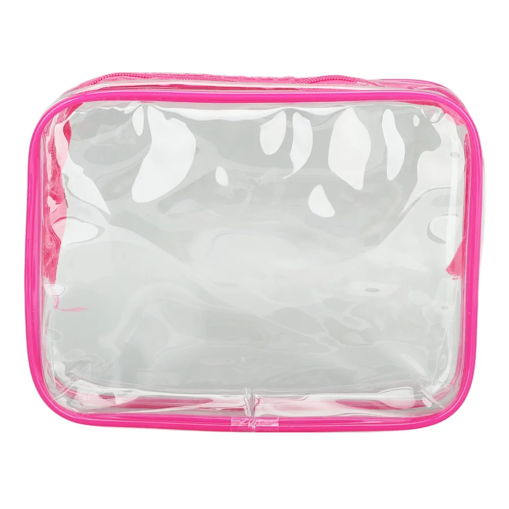 3 Pcs/Set PVC Clear Travel Bags Zipper Closure Handle Straps Transparent Cosmetic Bags Waterproof Travel Toiletry Bag