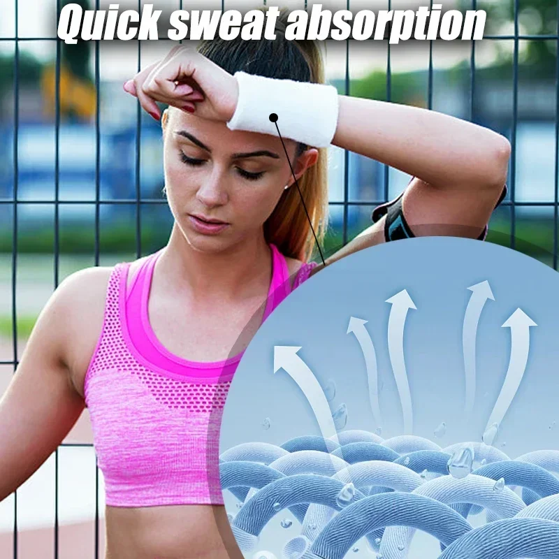 1Pcs Wrist Sweatband Tennis Sport Wristband Volleyball Gym Wrist Brace Support Sweat Band Towel Bracelet Protector 8 /11 /15 cm