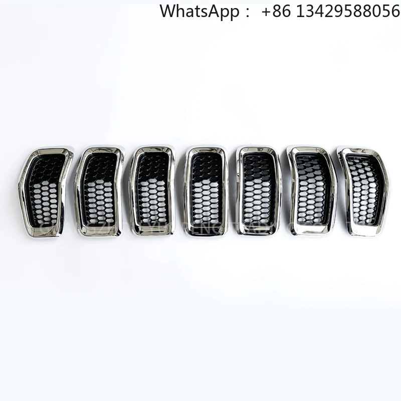 

2014-2018 Jeep Cherokee Front Grille Inserts AB 68138335AB Black with Chrome Trim ABS Plastic Replacement New Condition