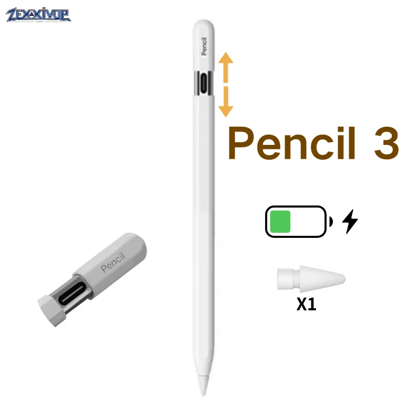 

Smart Stylus pen Type-c charging Magnetic adsorption charging for iPad pencil 2018-2023