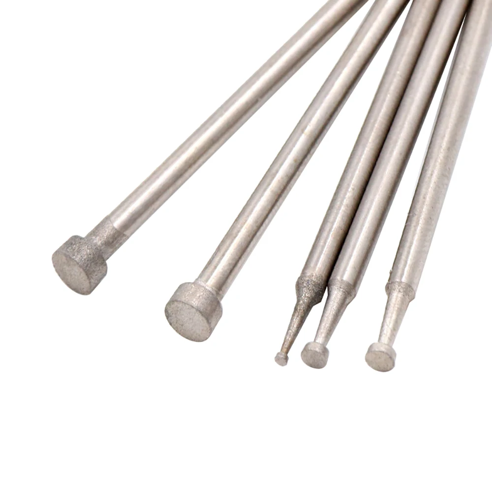 1มม.-4มม.เพชร Burr บดบิต2.35Mm Shank สำหรับแกะสลักหินแก้ว Fine สำหรับ Dremel Rotary เครื่องมือขัด Bits