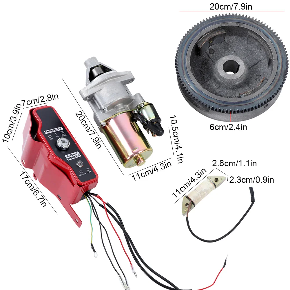 Electric Starter Motor Start Kit Engine Flywheel For Honda GX390 13HP 11HP