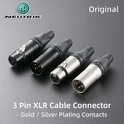 Neutrik 3 Pin XLR Plug Male Female Gold / Silver Plating 3 Pole Cable Connector Microphone Audio NC3MXX NC3MXX-B NC3FXX NC3FXX-B